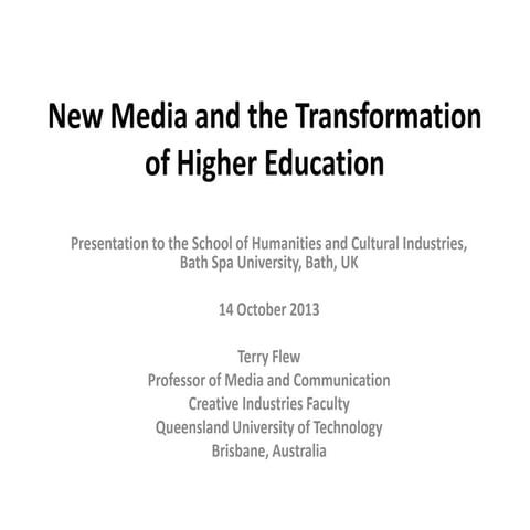 New media and the transformation of higher education