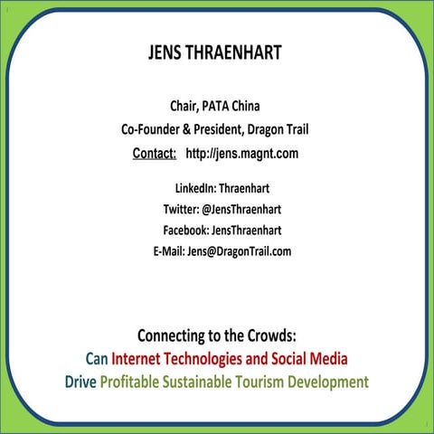New media as a Strategic Communication Tool in Sustainable Tourism