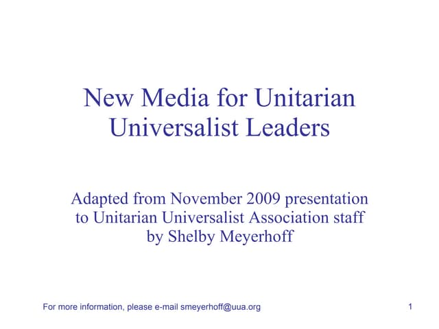New Media for Unitarian Universalis...