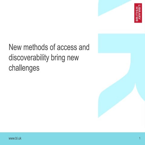 New methods of access and discoverability bring new affordances for digital r...