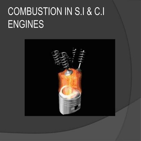 COMBUSTION IN S I & C I ENGINES