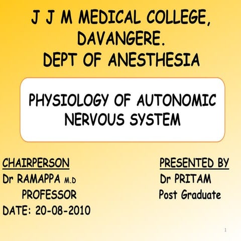 Physiology of ANS