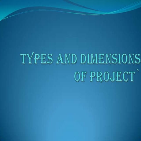 Types and dimensions of project