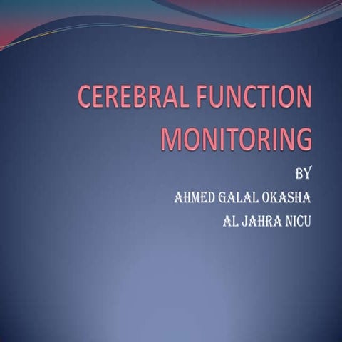 neonatal cerebral function monitoring