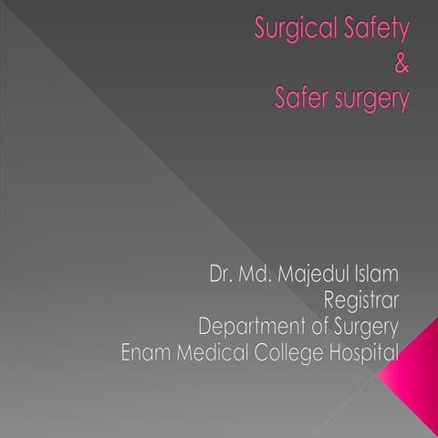 Surgical Safety &  Safer surgery