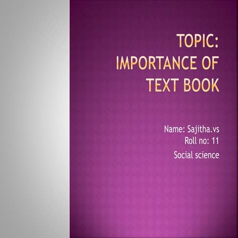  the importance of text book