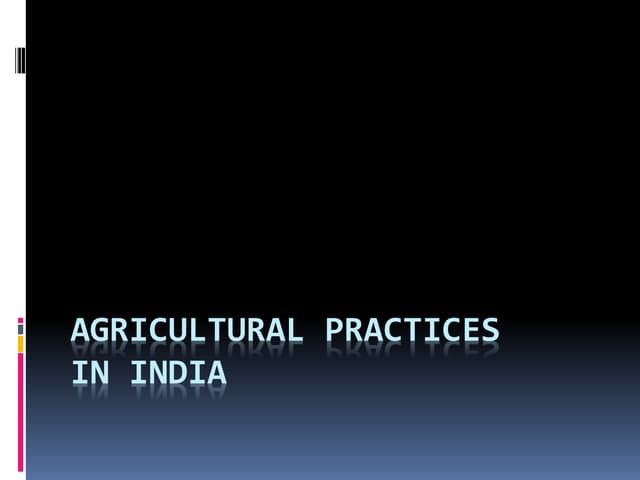 agri practices in india
