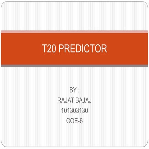T-20 Cricket Predicator 