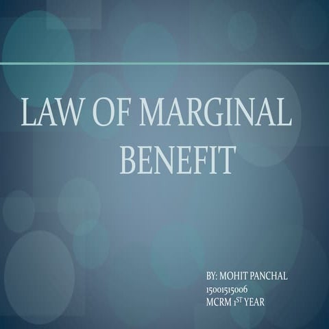 law of marginal benefit