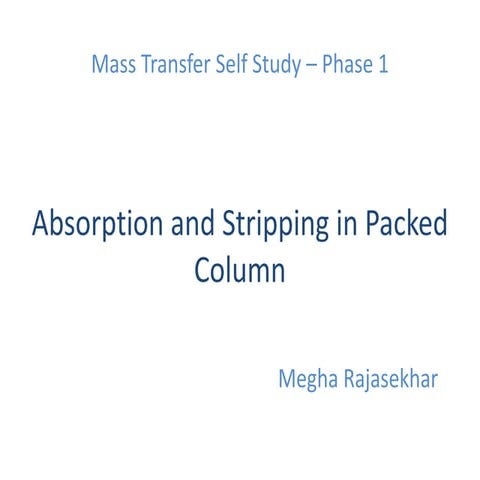 Absorption and Stripping - mass transfer