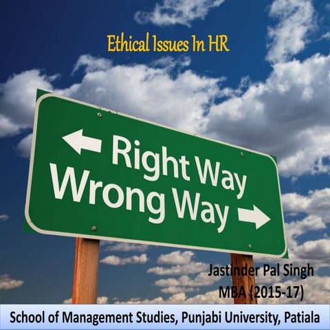 Ethical Issues in Human Resource Management