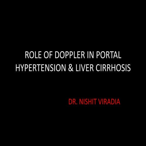 Role of Doppler in Liver Cirrhosis & Portal Hypertension