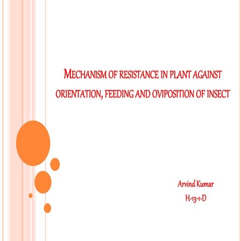mechanism of resistance in plant against insects