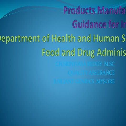 covid-19 Guidance for Industry U.S. Department of Health and Human Services Food and Drug Administration