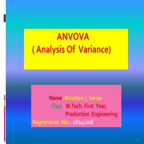 ANALYSIS OF VARIANCE (ANOVA) | PPTX | Science