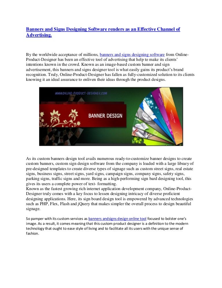Banners And Signs Designing Software Renders As An Effective Channel