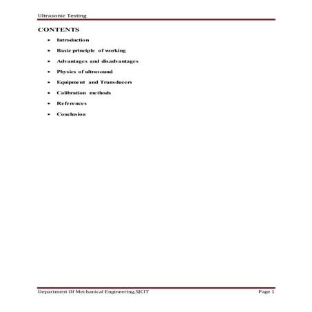 ULTRASONIC TESTING REPORT