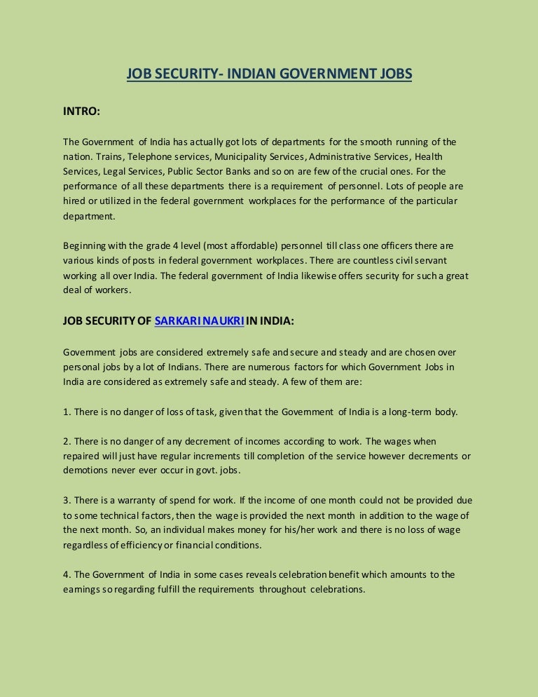 GOVERNMENT JOBS IN INDIA