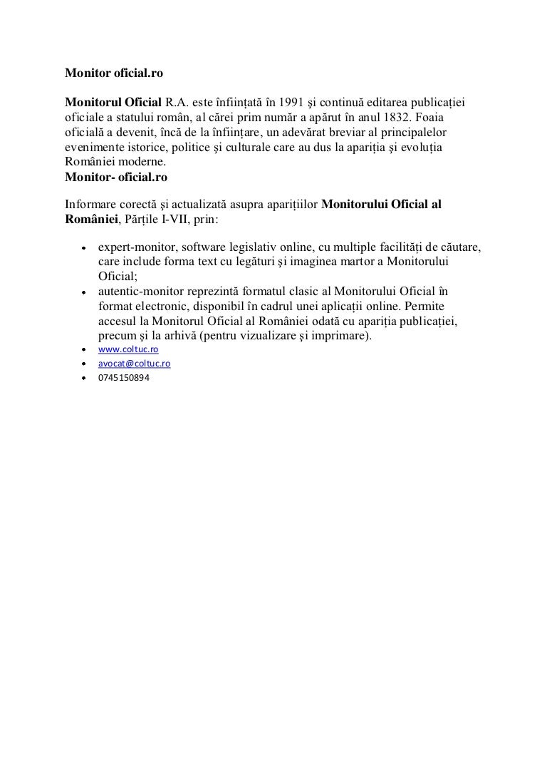 Monitor oficial.ro