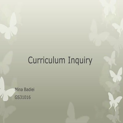curriculum inquiry