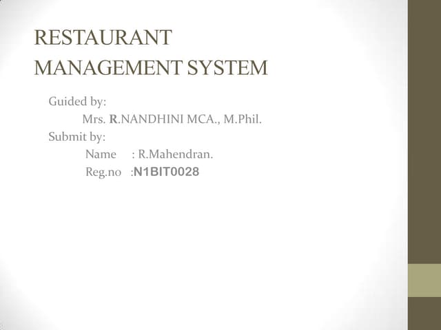resturent management