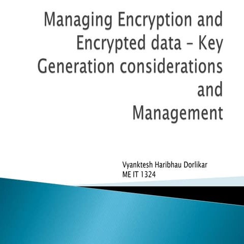 Encryptioon and key management introduction