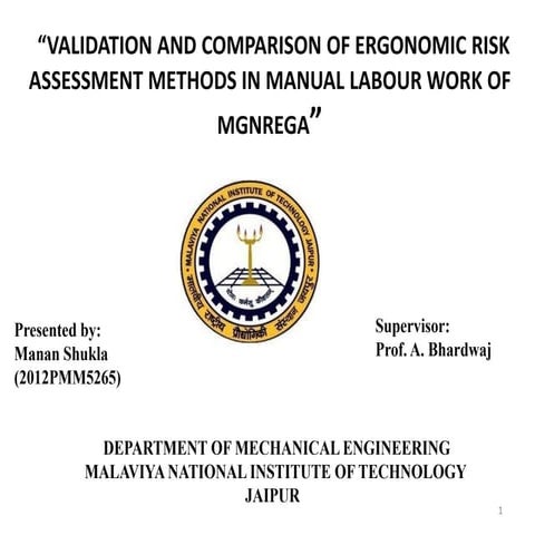 Ergonomic Analysis of NREGA work