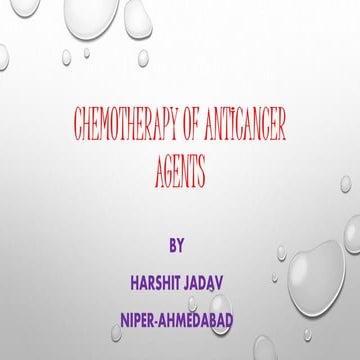 Classification of anti cancer agents