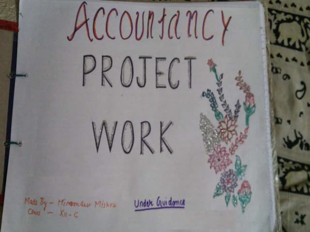 Accountancy 12th class project work(Both Comprehensive and specific)