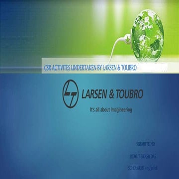CSR ACTIVITY BY LARSEN & TOUBRO