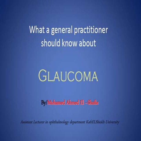 Glaucoma for undergraduates 