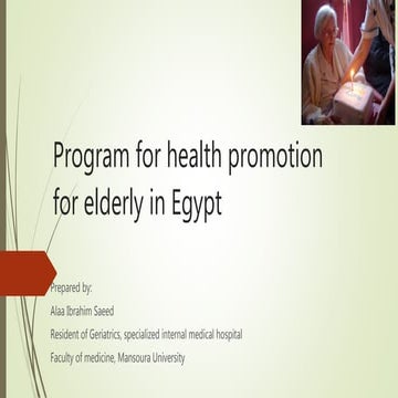 Health promotion for elderly 