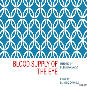 BLOOD SUPPLY TO THE EYE AND ORBIT