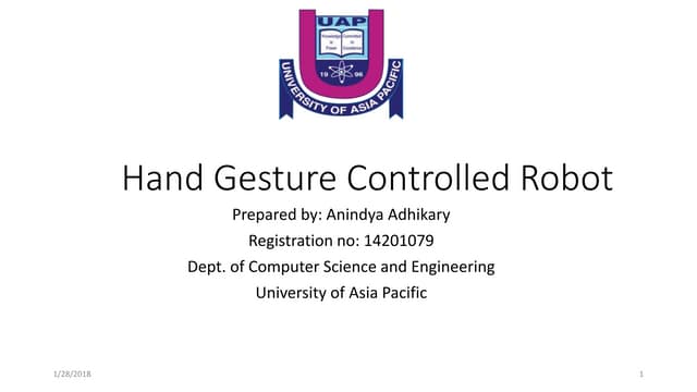 Hand gesture controlled robot with arduino