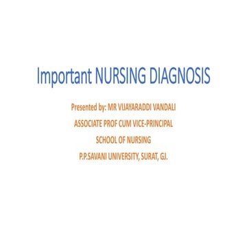 Important Nursing diagnosis 