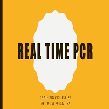 Real time PCR practical training 