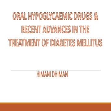 Oral hypoglycemic drugs