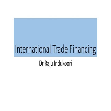 International Trade Financing
