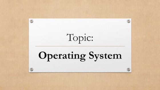 Types of operating system | PPT
