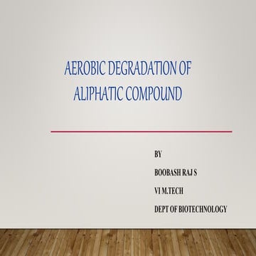 AEROBIC DEGRADATION OF ALIPHATIC COMPOUND