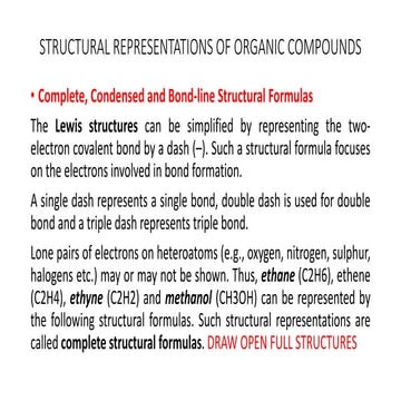 Structural representation of organic compounds | PPTX | Chemistry | Science
