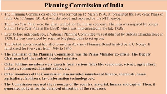 Five Years Plan Of India Pptx