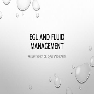 Endothelial Glycocalyx (EGL) and Fluid Management