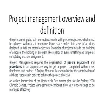 Project Managment overview and definition