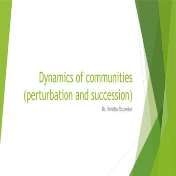 Dynamics of communities (perturbation and succession)