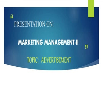 5 M's of ADVERTISEMENT