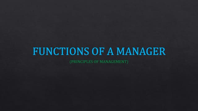 Functions of management | PPTX