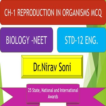 Ch-1 Reproduction in organisms -Biology NEET MCQ English Medium