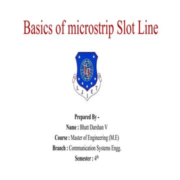 Basics of microstrip slot line