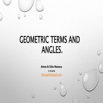 Geometric Terms ,Types Of Angles and Angle Relationships